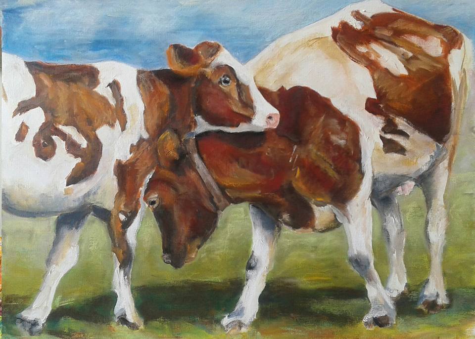 barbara gelcich 2 koeien in de wei lookatie364 kunstpost den haag